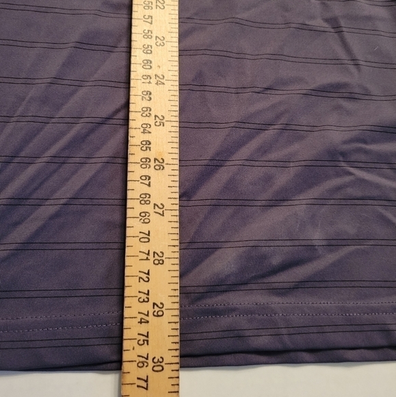 Pebble Beach Performance Golf Polo Shirt Mens Large Gray Striped - Picture 3 of 3